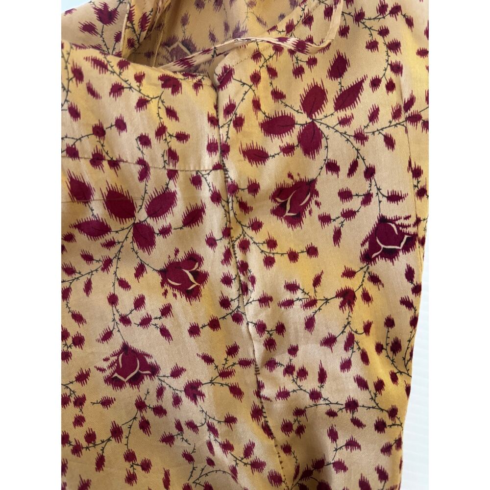 Sisley Italy Mini Slip Dress Yellow Red Floral 90s Y2K Euro Summer Romantic XS - Picture 4 of 16
